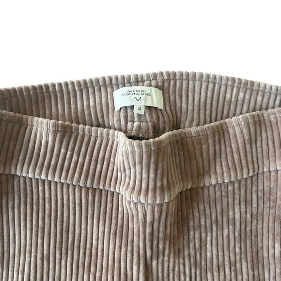 Avenue Montaigne velvet CORDUROY beige tan pull on wide leg pants size 4 modal - Picture 3 of 7